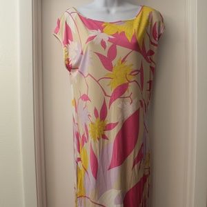 Emilio Pucci Firenze Pink Yellow Viscose Dress 14